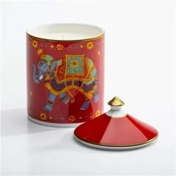 Halcyon Days - Rose Ceremonial Indian Elephant Candle Red