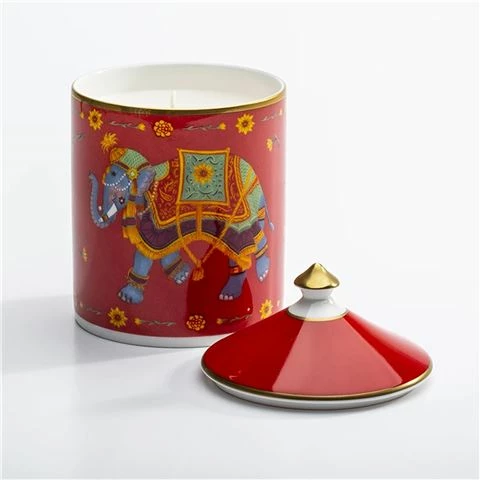 Halcyon Days - Rose Ceremonial Indian Elephant Candle Red 1 Halcyon Days - Rose Ceremonial Indian Elephant Candle Red