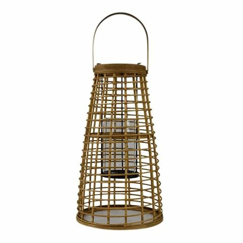 Coastal Home - Brigg Bamboo Lantern W/Glass Insert 23x40cm 1 Coastal Home - Brigg Bamboo Lantern W/Glass Insert 23x40cm