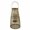 Coastal Home - Brigg Bamboo Lantern W/Glass Insert 28x50cm