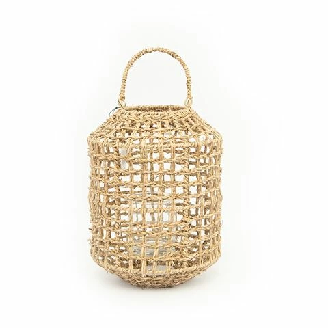 Coastal Home - Ayam Seagrass Lantern W/Glass Insert 24x30cm 1 Coastal Home - Ayam Seagrass Lantern W/Glass Insert 24x30cm