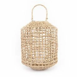 Coastal Home - Ayan Seagrass Lantern W/Glass 31.5x40cm