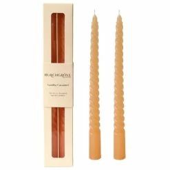 Burchgrove - Vanilla Caramel Spiral Candle Set 2pce
