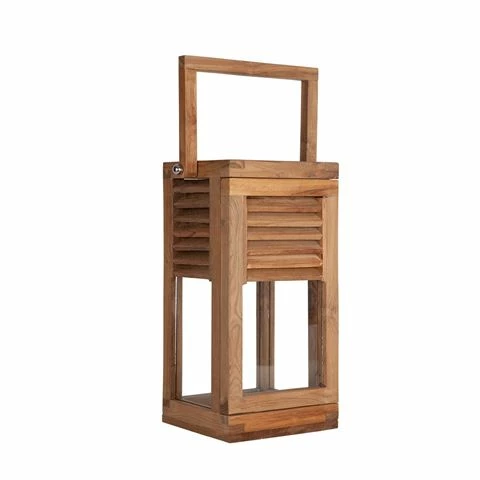 Cafe Lighting - Botany Teak Lantern Small Natural 1 Cafe Lighting - Botany Teak Lantern Small Natural