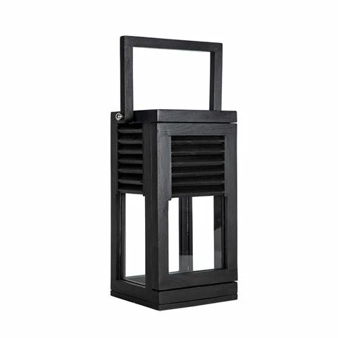 Cafe Lighting - Botany Teak Lantern Small Black 1 Cafe Lighting - Botany Teak Lantern Small Black