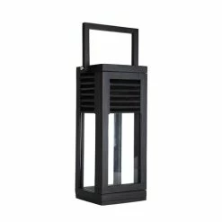 Cafe Lighting - Botany Teak Lantern Medium Black