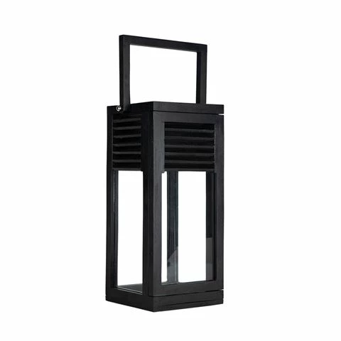 Cafe Lighting - Botany Teak Lantern Large Black 1 Cafe Lighting - Botany Teak Lantern Large Black