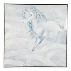 Cafe Lighting - White Stallion L/Hand Facing Oil Painting