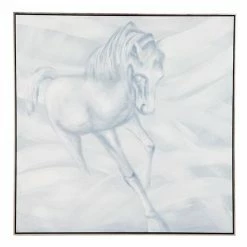 Cafe Lighting - White Stallion R/Hand Facing Oil Painting