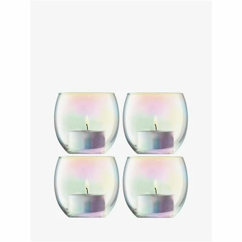 LSA - Pearl Tealight Holder Set 4pce 1 LSA - Pearl Tealight Holder Set 4pce