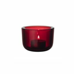 Iittala - Valkea Votive Tealight Candle Holder Cranberry