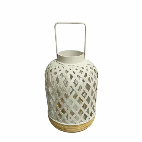 Coastal Home - Bamboo Lantern White Small 32cm 1 Coastal Home - Bamboo Lantern White Small 32cm
