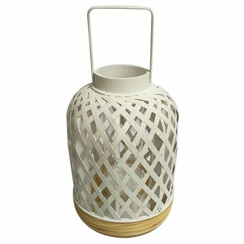 Coastal Home - Bamboo Lantern White Large 38cm 1 Coastal Home - Bamboo Lantern White Large 38cm