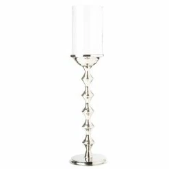 Flair Decor - Silver Bamboo Style Candle Holder 50cm