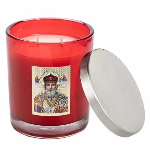 Candle Bar - Religious Icon Candle Livani St. Nicholas Red 1 Candle Bar - Religious Icon Candle Livani St. Nicholas Red