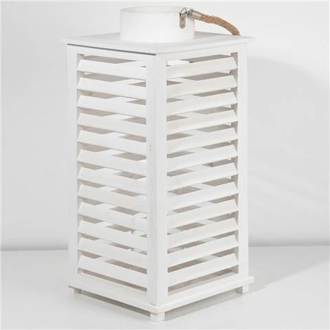 Bennett - Wood Louvre Lantern White 26x55.5cm 1 Bennett - Wood Louvre Lantern White 26x55.5cm