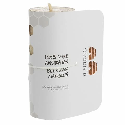 Queen B - Honeycomb Narrow Pillar Candle 15cm 1 Queen B - Honeycomb Narrow Pillar Candle 15cm