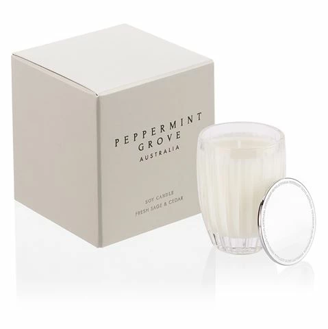 Peppermint Grove - Fresh Sage & Cedar Candle 60g 1 Peppermint Grove - Fresh Sage & Cedar Candle 60g