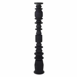Papaya - Nala Carved Candle Holder Large Black